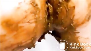 Girl shitting pissing and masturbating with dildo