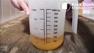 Skinny teen shit piss and collect everything