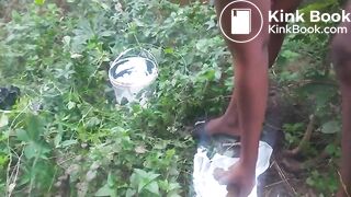 African lady pooping and smearing