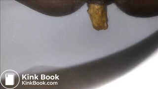 Ebony milf shitting closeup in the toilet