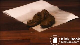 Girl spread legs shitting and pissing on the floor