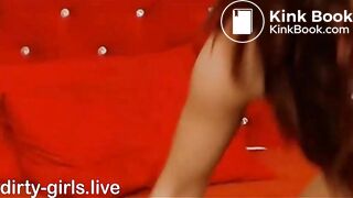 Top model looking girl get shit from ass with dildo