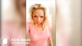 Blonde milf shitting a big quantity of diarrhea on white panty