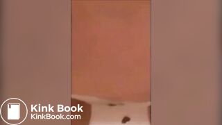 Blonde milf shitting a big quantity of diarrhea on white panty