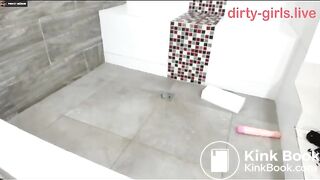 Blonde latina bathroom show with poo, pee and vomit