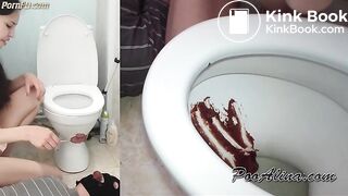 PooAlina - Toilet slave swallows Alina shit from toilet