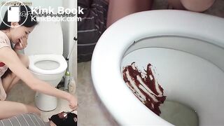PooAlina - Toilet slave swallows Alina shit from toilet