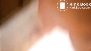 Girl shitting standing and play with it