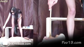 Poo19 - Toilet slave swallows urine and shit under the blows of Christina