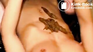 Vintage Student Girl fully covered in shiit and piss