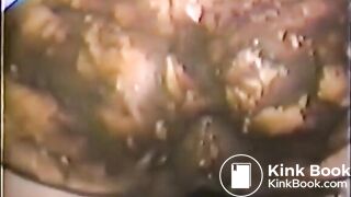 Girl anal masturbation with dildo and shit