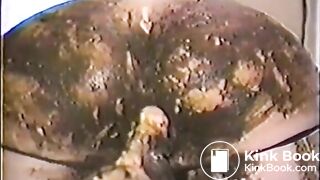 Girl anal masturbation with dildo and shit