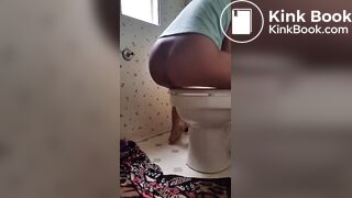 Fat poop on bathroom floor