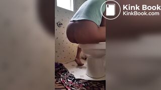 Fat poop on bathroom floor