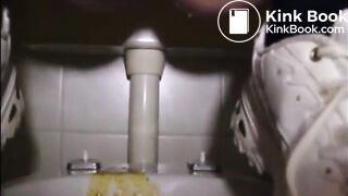 Girl is doing a big squirt of diarrhea