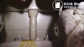 Girl is doing a big squirt of diarrhea