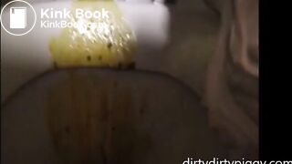 Girl is doing a big squirt of diarrhea