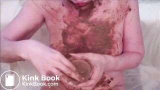 Woman eat her shit and piss