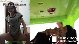 PooAlina - Toilet slave eats Alina's morning diarrhea
