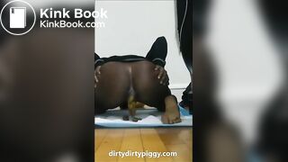 Ebony girl shitting doggystyle
