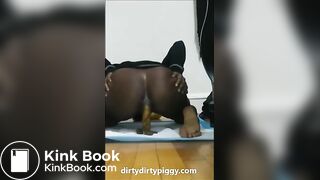 Ebony girl shitting doggystyle