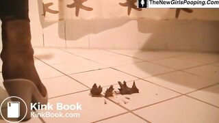 Girl tries to grab her long shit