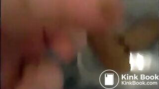 Mature bbw shitting in a plastic box