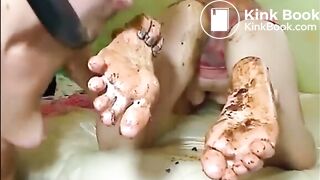 Lesbians girls playing with shit