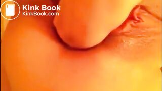 Anal self fisting prolapsed with little shit