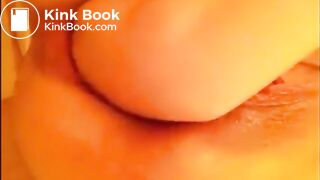 Anal self fisting prolapsed with little shit