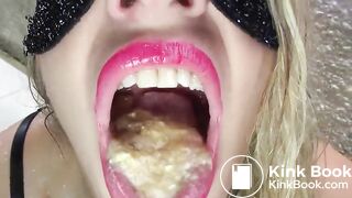 Sexy blonde pissing, shitting and puking