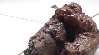 Sexy blonde pissing, shitting and puking