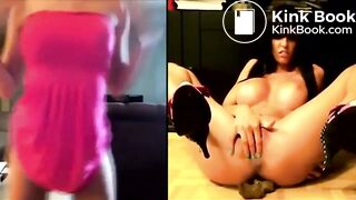 Beautiful chick with horny wet pussy pooping