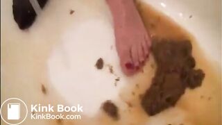 Girl playing with nylons piss and shit