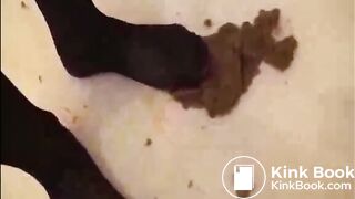 Girl playing with nylons piss and shit