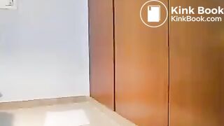 Hot babe shits on the floor