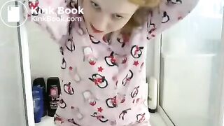 cute girl pissing, shitting and smearing