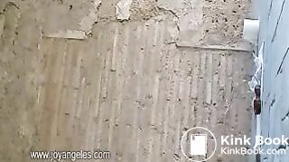 Girl shits and pee in public