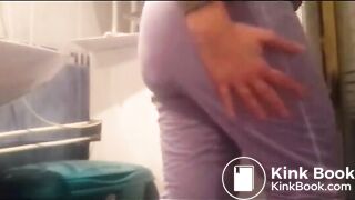 Girl shitting a load on pijama and panty