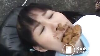 Japan toilet seat lesbian scat swallow