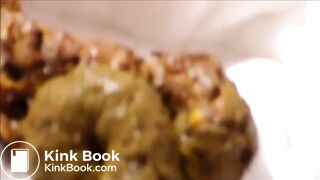 Sweet girl shittig in a diaper