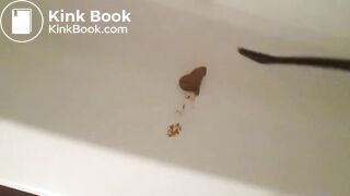 Chubby girl shits in bathtub