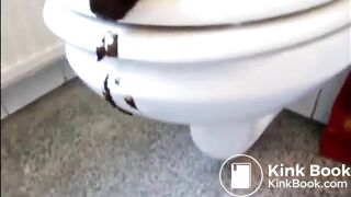 Girl shitting and smearing on feet