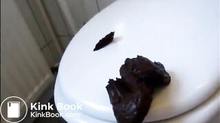 Girl shitting and smearing on feet