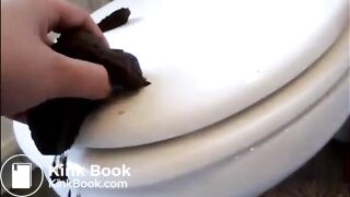 Girl shitting and smearing on feet