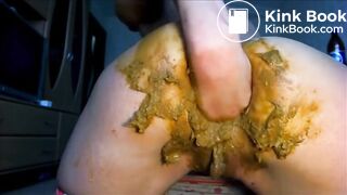 Girl is fisting her prolapsed asshole full of diarrhea