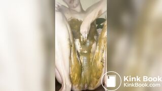 She took the shit out of her ass on a stick