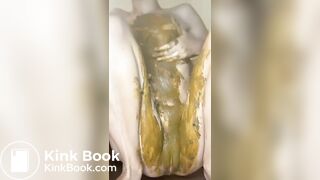 She took the shit out of her ass on a stick