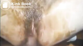 Hairy girl anal fucked and fingered shitting