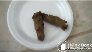 Shitting on a plate